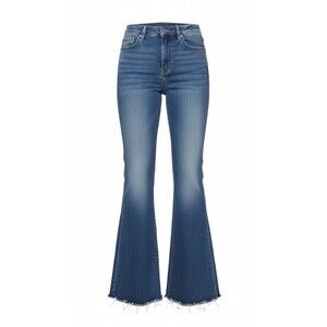 Vtg Jeanstar Y2K Reconstructed Flare Jeans W6  Hem Distressed Boho Denim